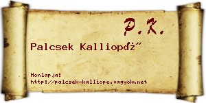 Palcsek Kalliopé névjegykártya